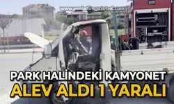 Park halindeki kamyonet alev aldı: 1 yaralı