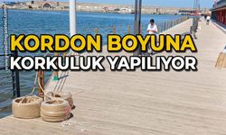 Kordon boyuna korkuluk yapılıyor