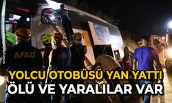 Yolcu otobüsü yan yattı ölü ve yaralılar var