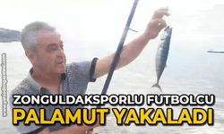 Zonguldaksporlu futbolcu palamut balığı  yakalandı.