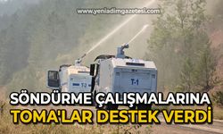 Söndürme çalışmalarına TOMA'lar da destek verdi