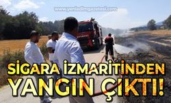 Sigara izmaritinden yangın çıktı!