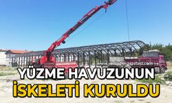 Yüzme havuzunun iskeleti kuruldu