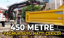 450 metre yağmur suyu hattı çekiliyor