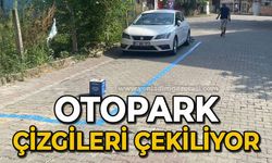 Otopark çizgileri çekiliyor