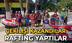 Çekilişi kazandılar, rafting yaptılar