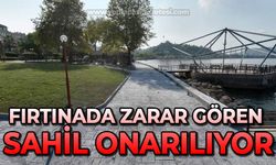 Fırtınada zarar gören sahil onarılıyor