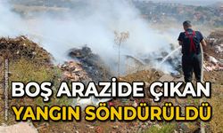 Boş arazide çıkan yangın söndürüldü