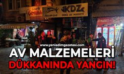 Zonguldak’ta av malzemeleri dükkanında yangın