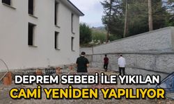 Deprem sebebi ile yıkılan caminin yerine yenisi yapılıyor