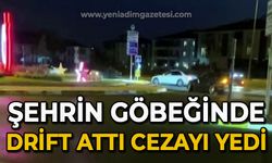 Şehrin göbeğinde attığı drift pahalıya patladı