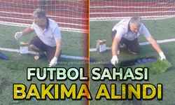 Sezon başlıyor: Futbol sahası bakıma alındı