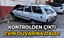 Kontrolden çıkan otomobil binaya daldı: 1 yaralı