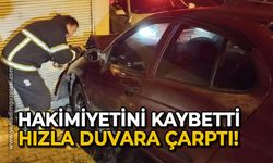 Hakimiyetini kaybetti, hızla duvara çarptı!