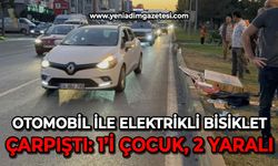 Otomobil ile elektrikli bisiklet çarpıştı: 1'i çocuk 2 yaralı