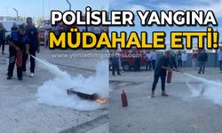 Polisler yangına müdahale etti