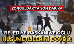 Belediye başkanı ve oğlundan husumetlilerine terminalde meydan dayağı