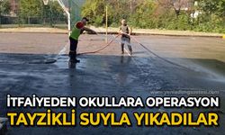 Okullara itfaiye operasyonu: Tayzikli suyla yıkadılar