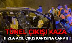 Tünel çıkışı trafik kazası: Acil çıkış kapısına çarptı, yaralılar var!