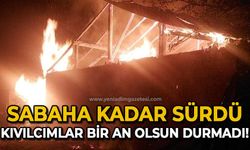 Yangın sabaha kadar sürdü: Kıvılcımlar bir an olsun durmadı!