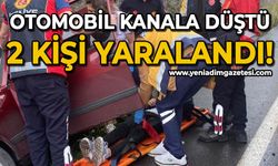 Otomobil kanala düştü: 2 kişi yaralandı!