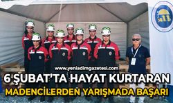 Depremde hayat kurtaran madencilerden arama-kurtarma yarışmasında büyük başarı