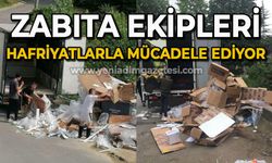 Zabıta ekipleri hafriyatlarla mücadele ediyor