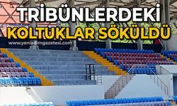 Tribünlerdeki koltuklar söküldü