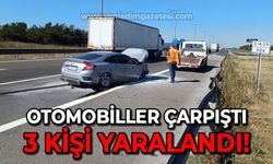 Otoyolda 2 otomobil çarpıştı: 3 yaralı