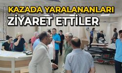 Otobüs kazasında yaralananları ziyaret ettiler