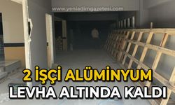 Mobilya deposunda iş kazası: 2 işçi alüminyum levha altında kaldı