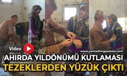 Ahırda yıl dönümü kutlaması: Tezeklerden yüzük çıktı