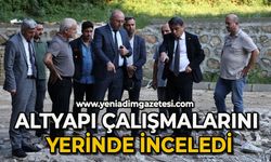 Altyapı çalışmalarını yerinde inceledi