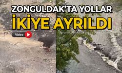 Zonguldak'ta yollar ikiye ayrıldı