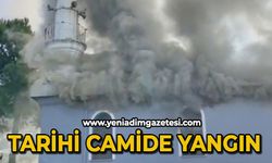 Tarihi camide yangın çıktı