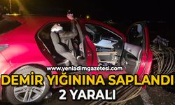 Demir yığınına saplandı: 2 yaralı