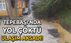 Tepebaşı'nda yol çöktü: Ulaşım aksadı!