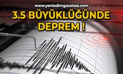 3.5 büyüklüğünde deprem