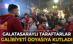 Galatasaray taraftarlarının galibiyet sevinci