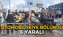 Otomobil ikiye bölündü: 6 yaralı