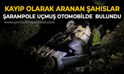 Kayıp olarak aranıyorlardı, şarampole yuvarlanmış otomobilde yaralı halde bulundular