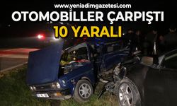 Otomobil ile çarpışan Tofaş hurdaya döndü: 10 yaralı