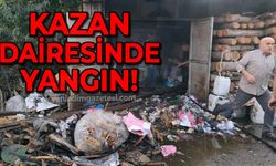 Kazan dairesinde çıkan yangın korkuttu