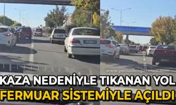 Kaza nedeniyle tıkanan yol, polis ekiplerine ’fermuar yöntemi’ ile açıldı