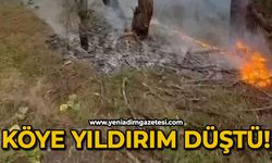 Yıldırım sebebiyle çıkan orman yangını köylülerin müdahalesi ile söndürüldü