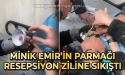 Minik Emir'in parmağı resepsiyon ziline sıkıştı