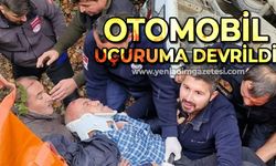 Hızla giden otomobil uçuruma devrildi: 1 yaralı