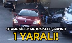 Otomobil ile motosiklet çarpıştı: 1 yaralı