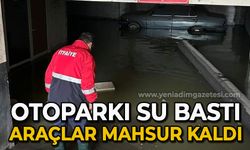 Otoparkı su bastı araçlar içerde mahsur kaldı