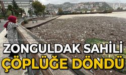 Sağanak yağmur ve fırtına sonrası Zonguldak Sahili çöpe döndü!